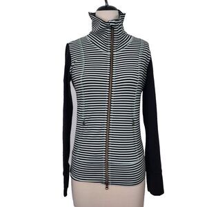Lululemon Daily Yoga Jacket Women’s Size 8 Stripe Full Zip Mint Green Black